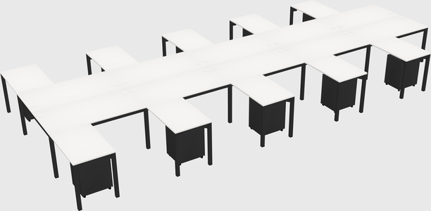 Shared l-shaped desk