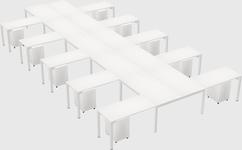 Shared l-shaped desk