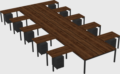 Shared l-shaped desk