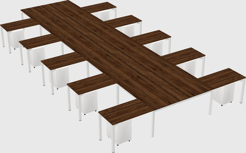 Shared l-shaped desk