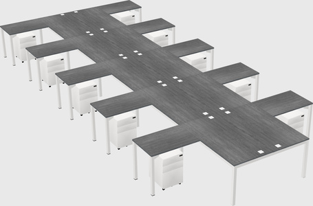 Shared l-shaped desk