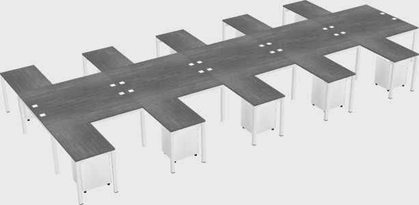 Shared l-shaped desk