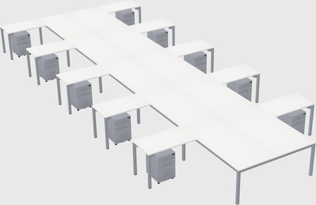 Shared l-shaped desk