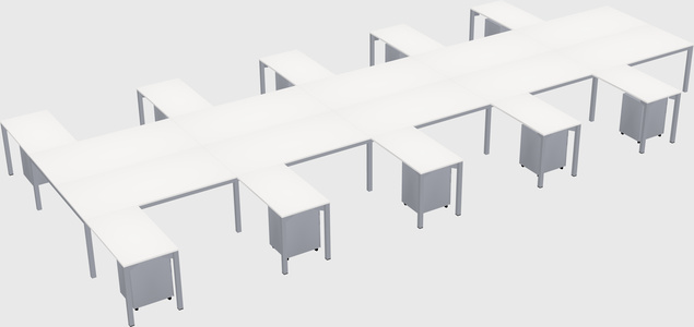 Shared l-shaped desk