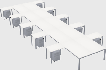 Shared l-shaped desk