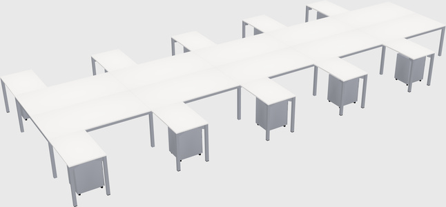 Shared l-shaped desk