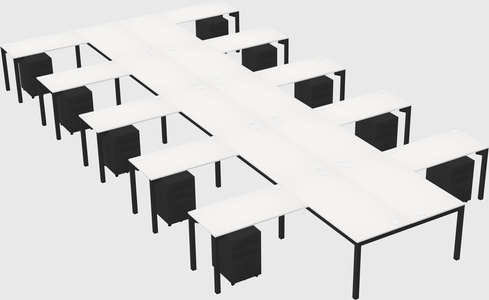 Shared l-shaped desk