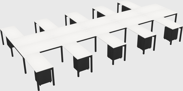 Shared l-shaped desk