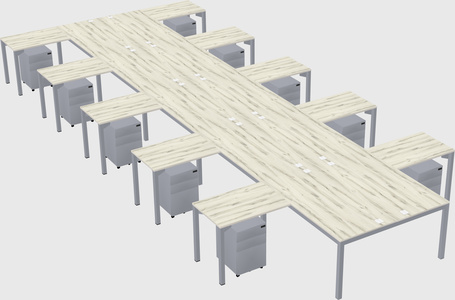 Shared l-shaped desk