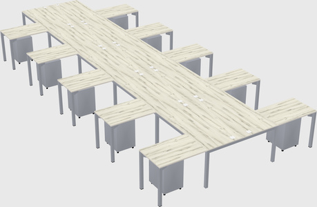 Shared l-shaped desk