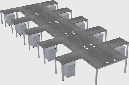 Shared l-shaped desk