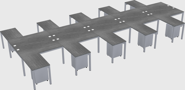 Shared l-shaped desk