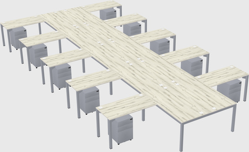 Shared l-shaped desk