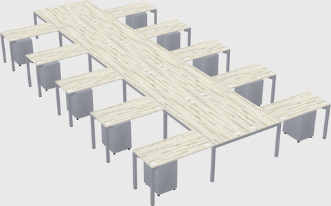 Shared l-shaped desk