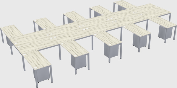 Shared l-shaped desk