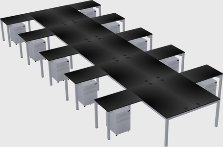 Shared l-shaped desk