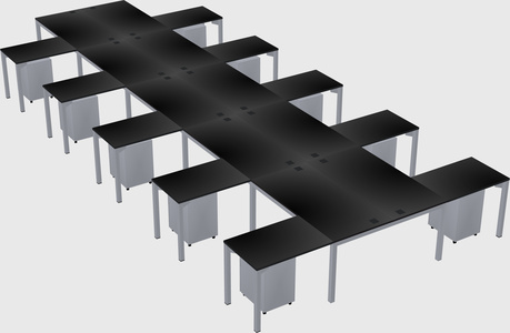 Shared l-shaped desk