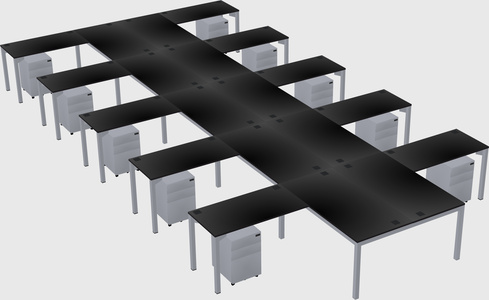 Shared l-shaped desk