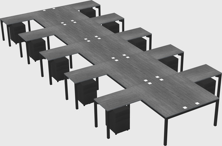 Shared l-shaped desk