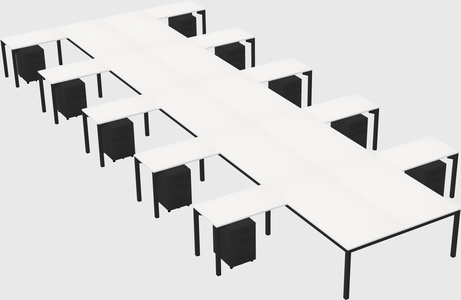 Shared l-shaped desk
