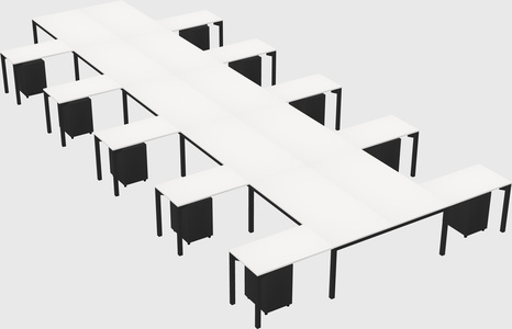 Shared l-shaped desk