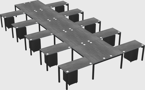 Shared l-shaped desk