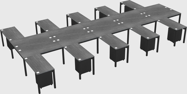 Shared l-shaped desk