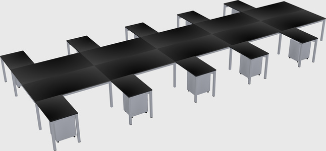 Shared l-shaped desk