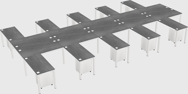 Shared l-shaped desk