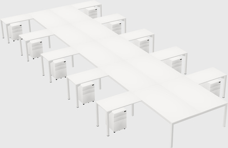 Shared l-shaped desk