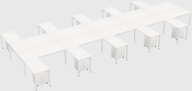 Shared l-shaped desk