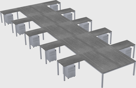 Shared l-shaped desk