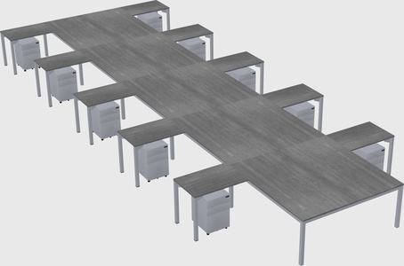 Shared l-shaped desk