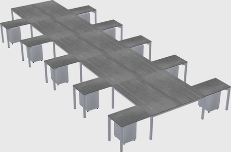 Shared l-shaped desk