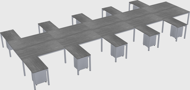 Shared l-shaped desk