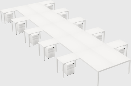 Shared l-shaped desk