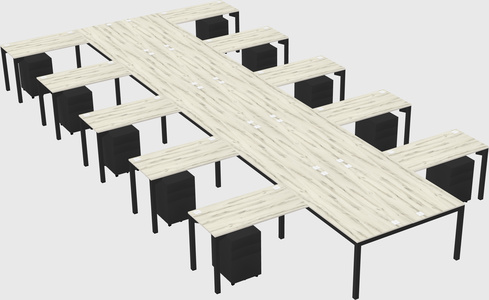 Shared l-shaped desk