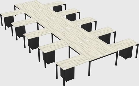 Shared l-shaped desk