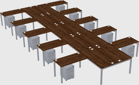 Shared l-shaped desk