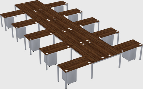 Shared l-shaped desk