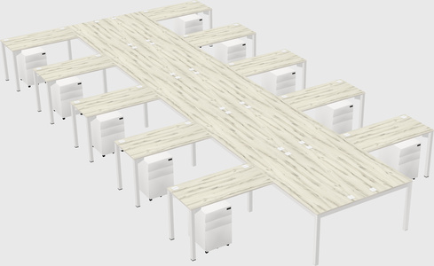 Shared l-shaped desk