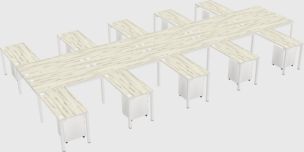 Shared l-shaped desk