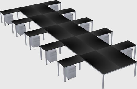Shared l-shaped desk