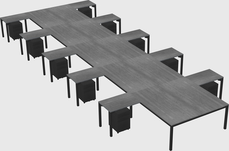 Shared l-shaped desk