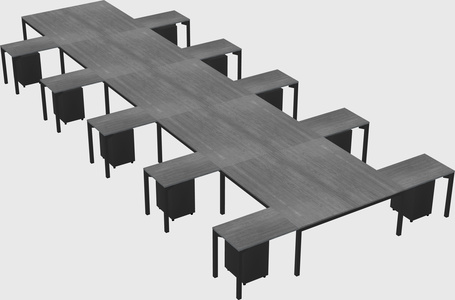 Shared l-shaped desk