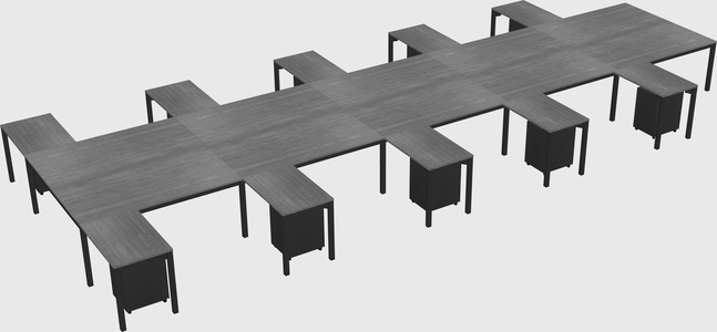 Shared l-shaped desk