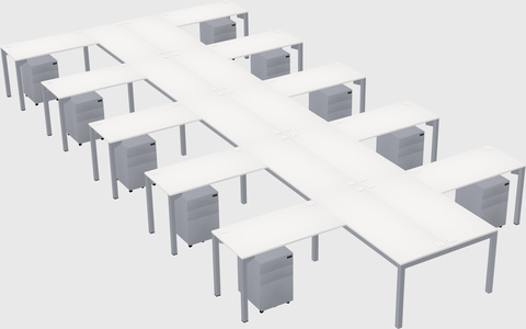 Shared l-shaped desk