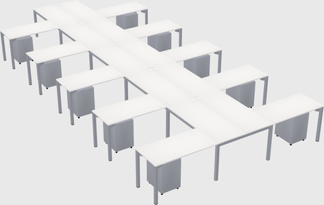 Shared l-shaped desk