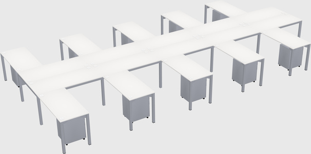 Shared l-shaped desk