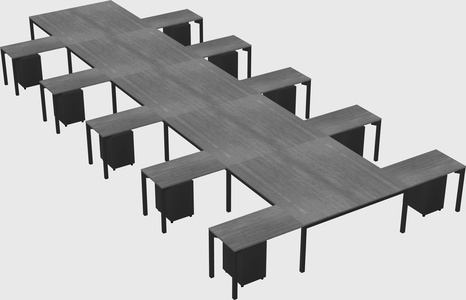 Shared l-shaped desk